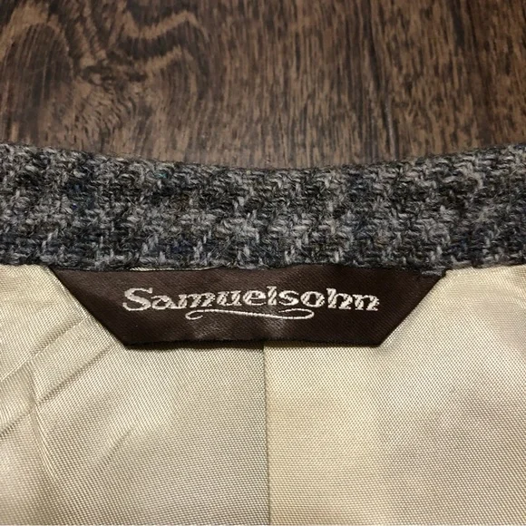 Vintage Samuelsohn Grey Tweed Houndstooth Blazer - Picture 14 of 17